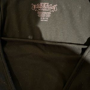 Great Expectations, Medium nursing/maternity black long-sleeve shirt.